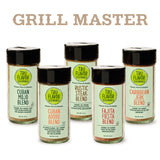 Grill Master’s Bundle
TruFlavor Grill Master’s Bundle with six seasoning blends on a white background.
Caribbean Jerk, Cuban Adobo, Cuban Mojo, Fajita Fiesta, Shrimp Scampi, and Rustic Steak blends in jars and bags on a white background.